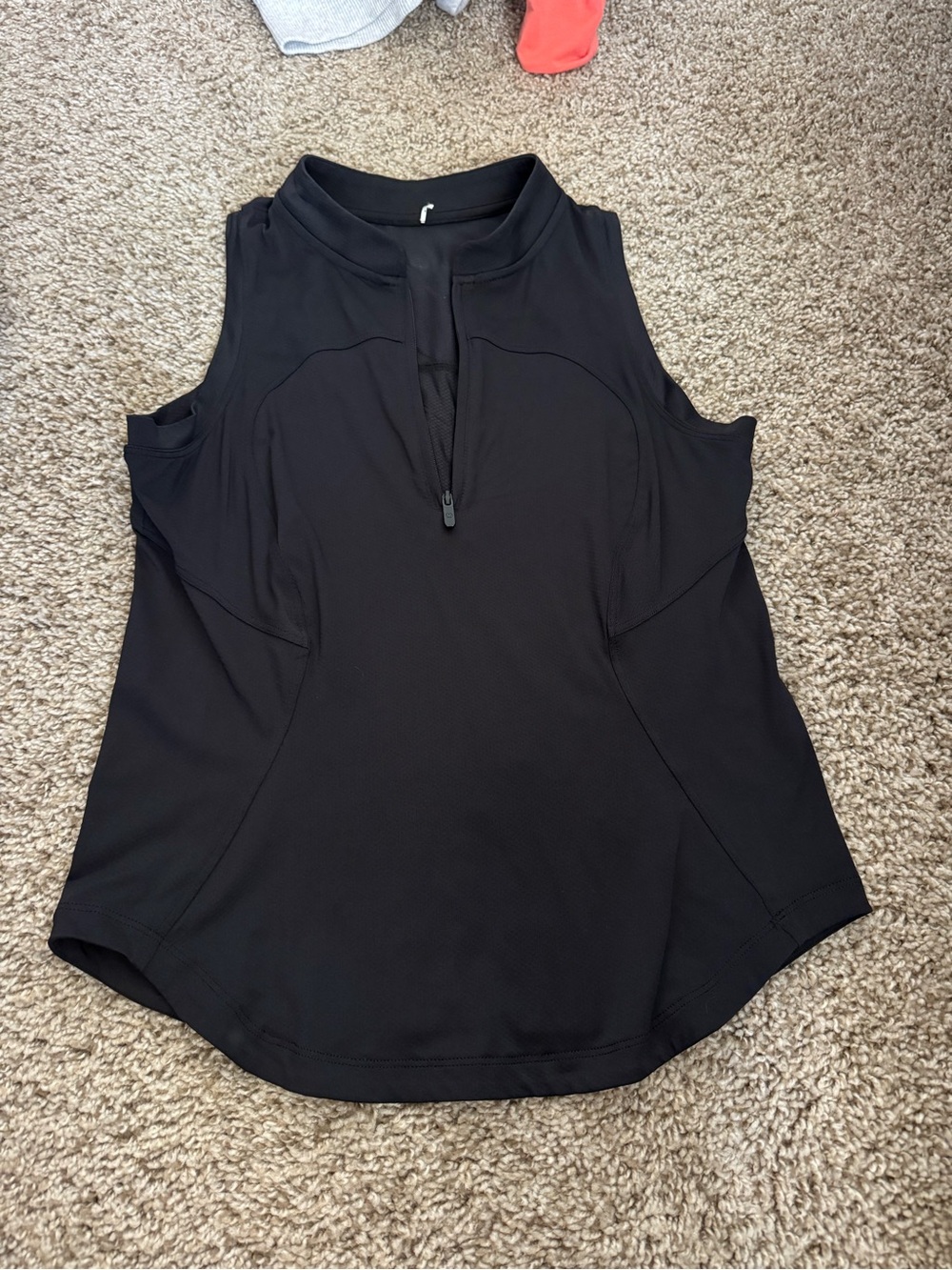 lululemon athletica Black Sleeveless Zip Mock-Neck Tank